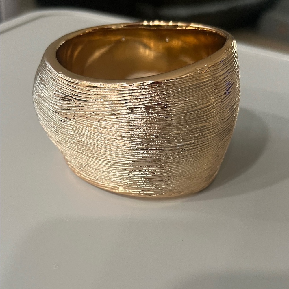 Textured Gold Bangle Bracelet